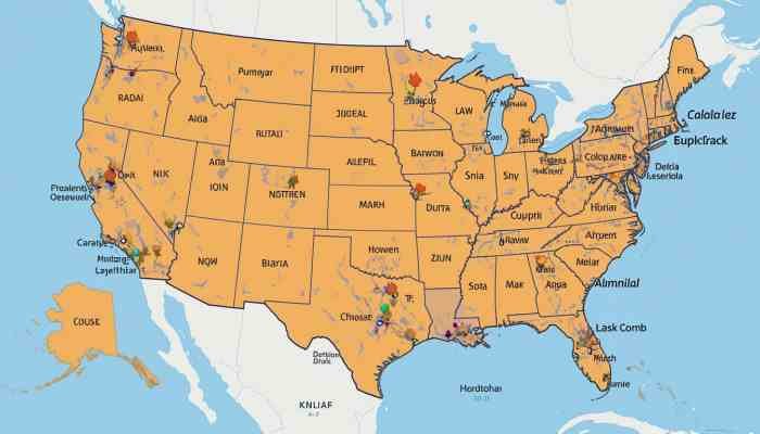 Map of escort service locations